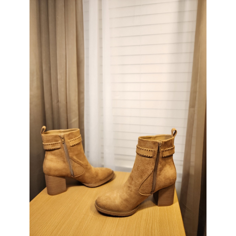 Zodiac Modern Western Ridding Biker Ankle Boots Bootie SZ 10 M Microsuede Tan - Picture 9 of 12